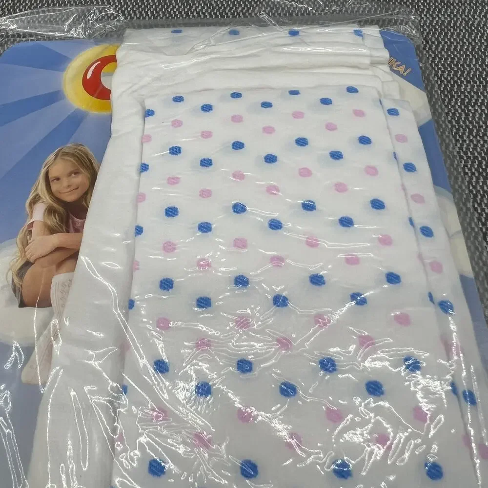 CONTE CANDY Thick Elastic‎ White Polka Dot Tights 50 DEN Girls 10y/o 4'7''-4'9''
